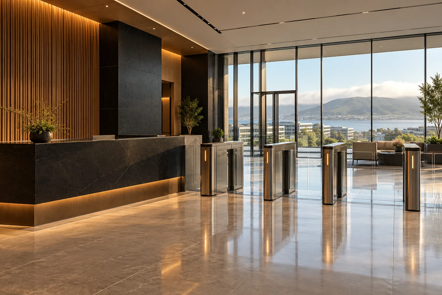 Secure commercial lobby in South San Francisco